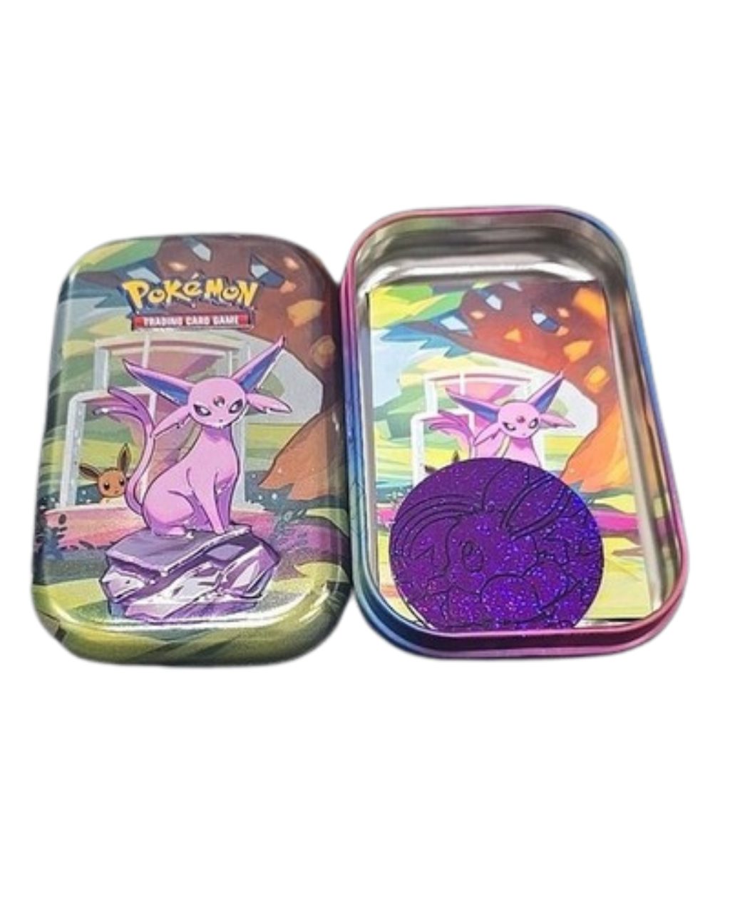 Prismatic Evolutions Espeon Mini Tin - Leave It or Rip It