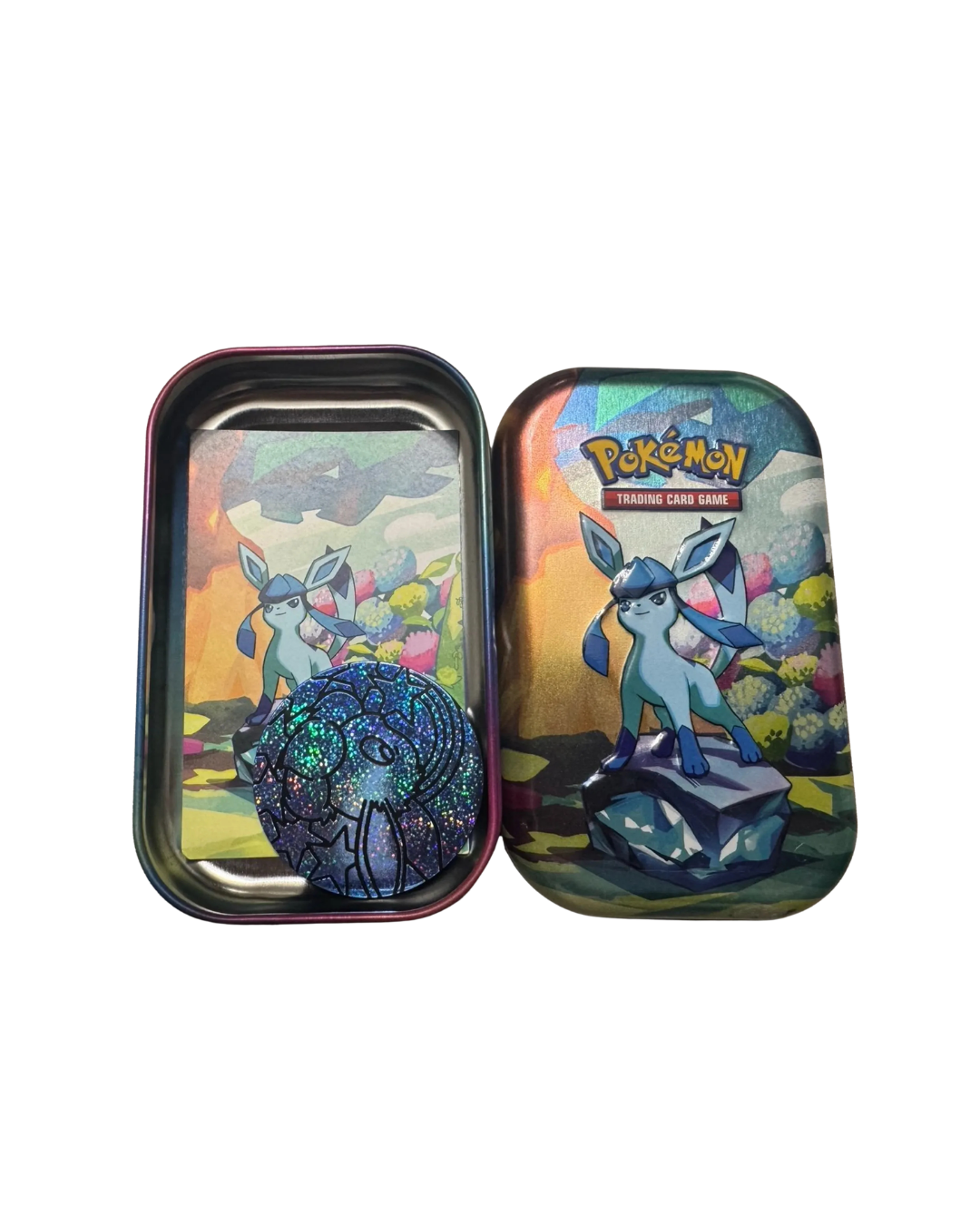 Prismatic Evolutions Glaceon Mini Tin - Leave It or Rip It
