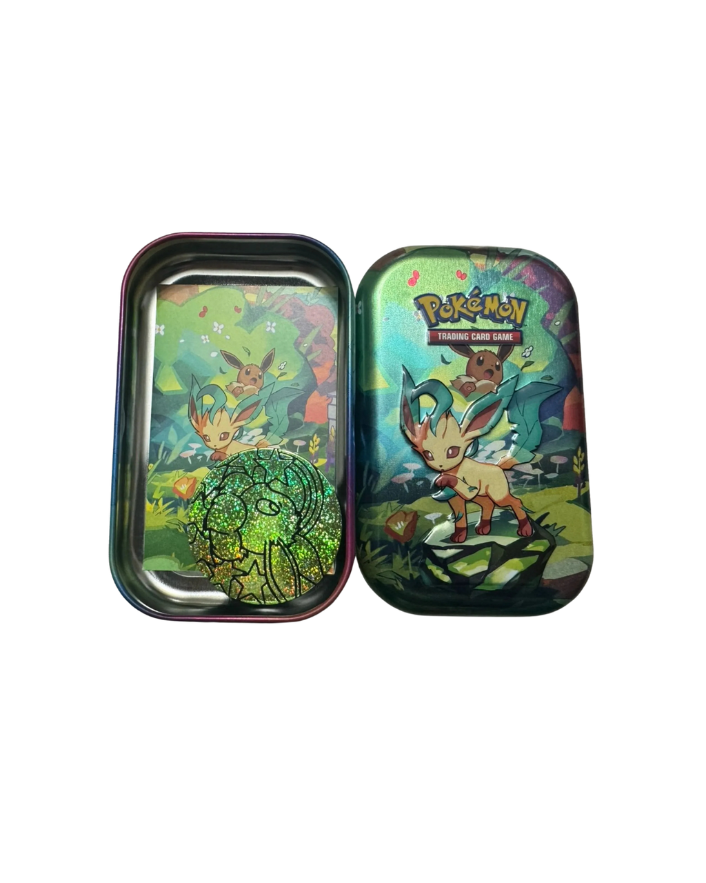 Prismatic Evolutions Leafeon Mini Tin - Leave It or Rip It